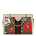 GG Supreme Monogram Flora Web Small Ophidia Chain Shoulder Bag White