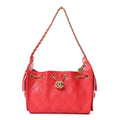 Caviar Quilted Mini Chanel 25 Handbag Dark Red