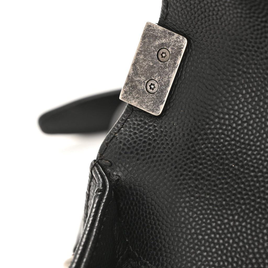 Caviar Quilted Small Boy Flap Black