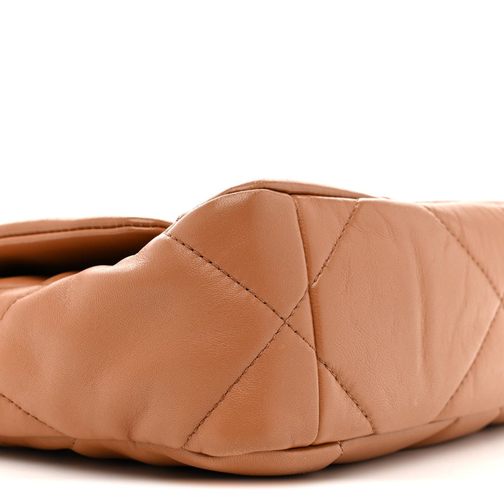 Lambskin Quilted Medium Chanel 19 Flap Brown