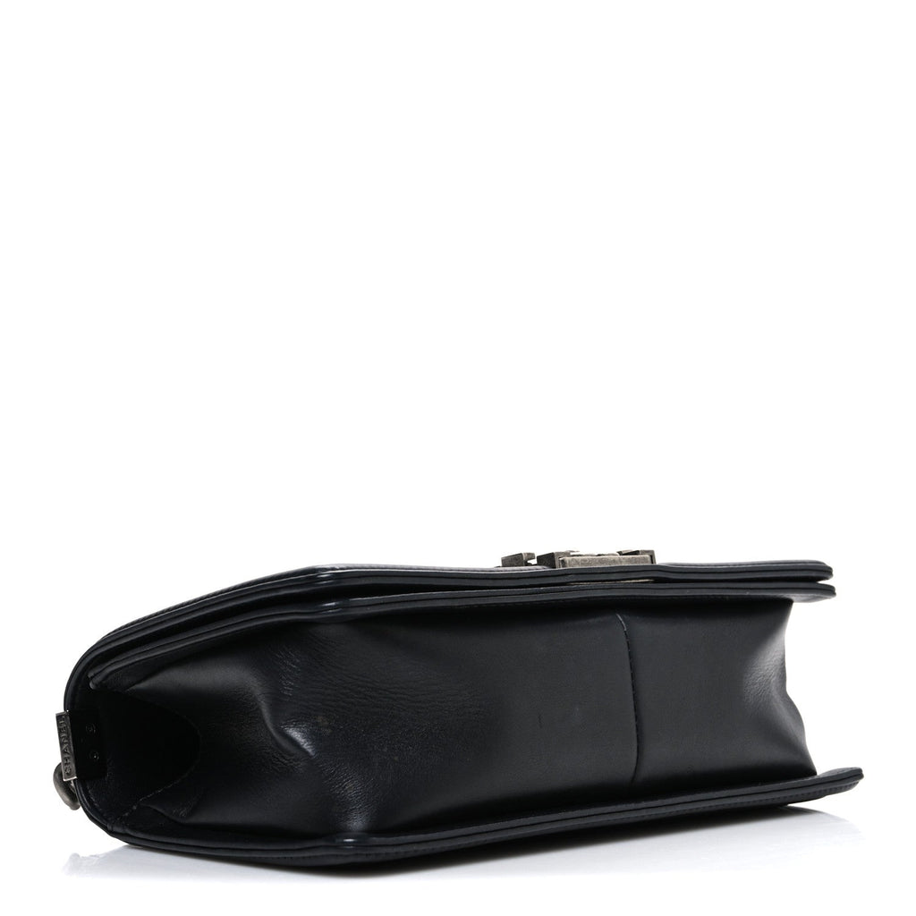 Lambskin Quilted Medium Boy Flap Black