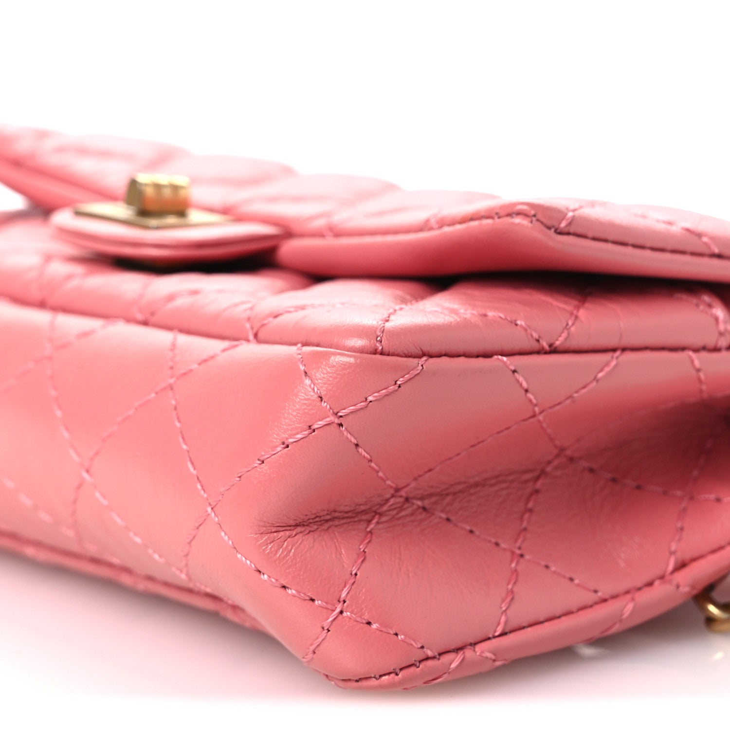 Aged Calfskin Quilted 2.55 Reissue Flap Belt Bag Pink