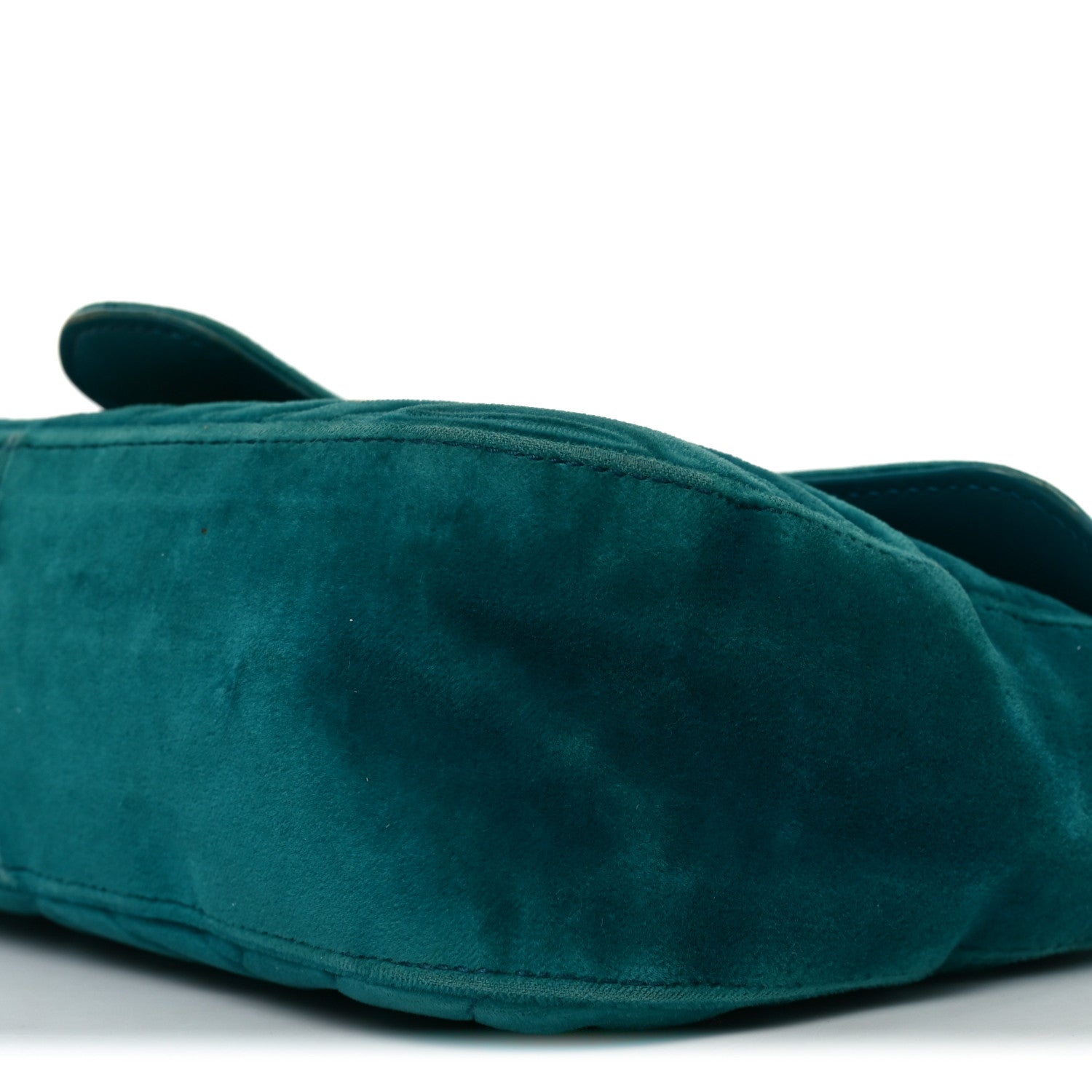Velvet Matelasse Small GG Marmont Shoulder Bag Pavone Cyan
