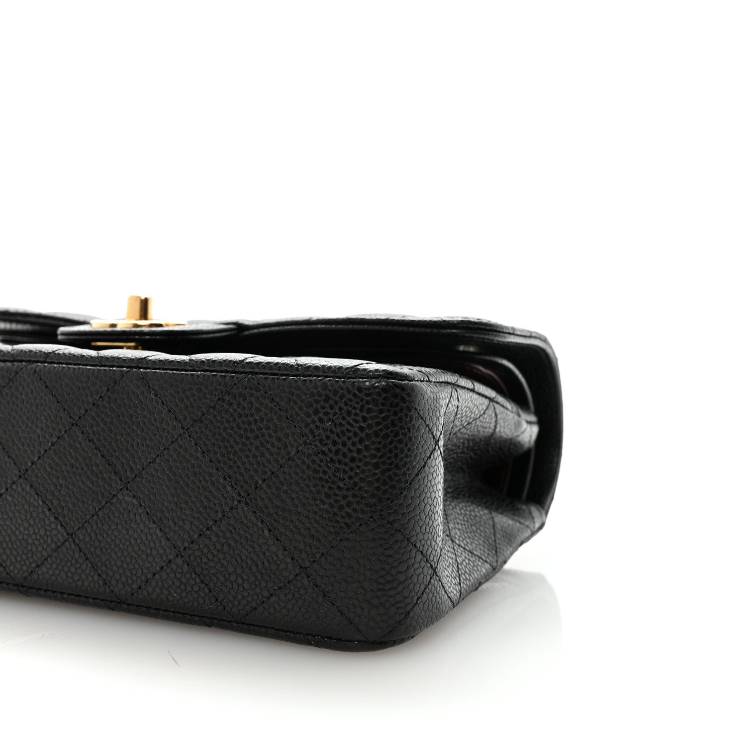 Caviar Quilted Small Double Flap Black