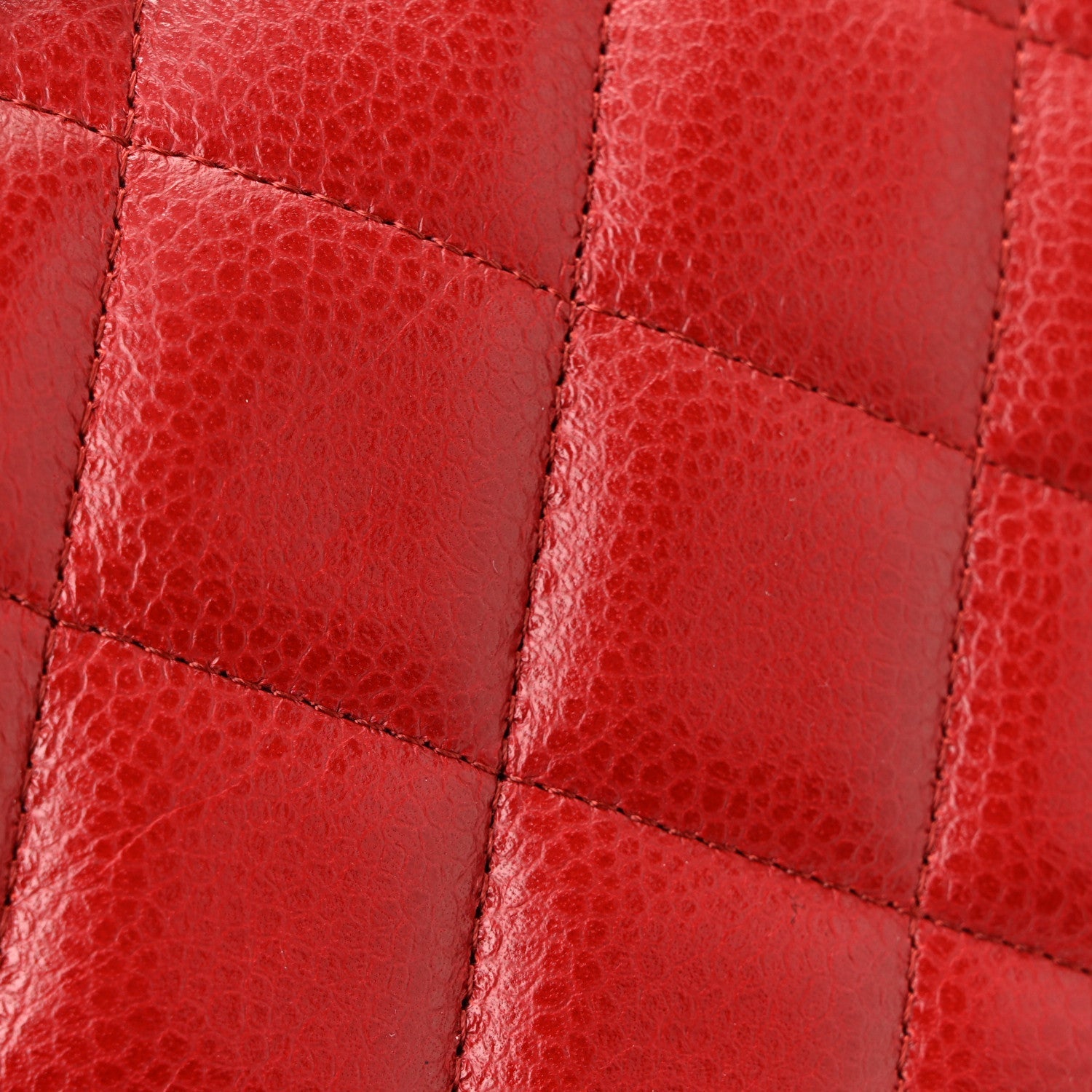Caviar Quilted Jumbo Double Flap Dark Red