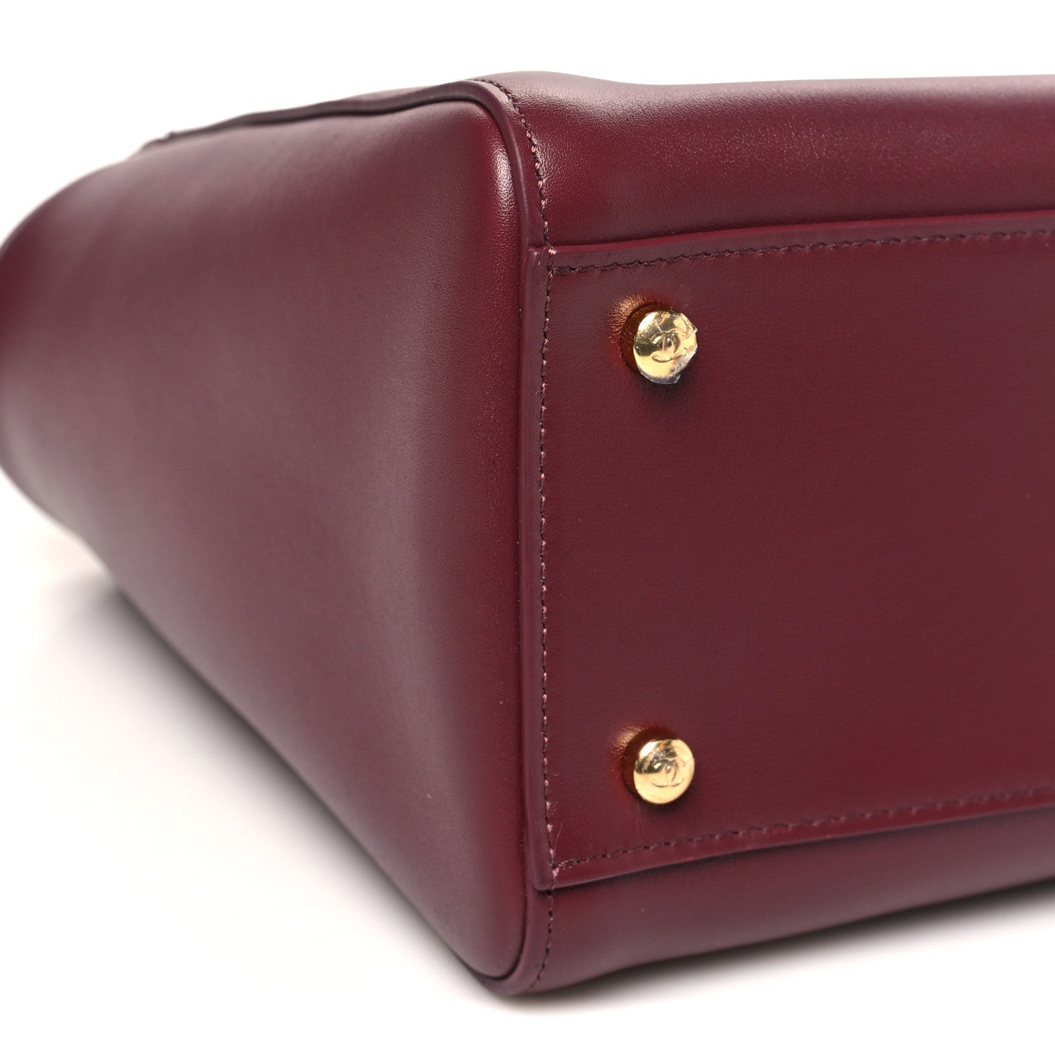 Calfskin Archetype Small Shopping Tote Dark Burgundy