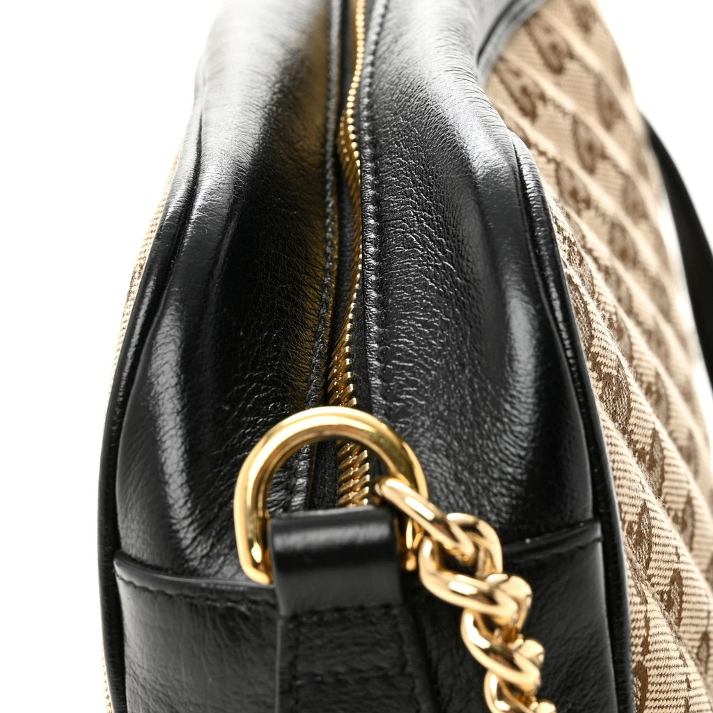 Monogram Matelasse Diagonal Small GG Marmont Chain Shoulder Bag Beige Black