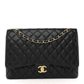 Caviar Quilted Maxi Double Flap Black