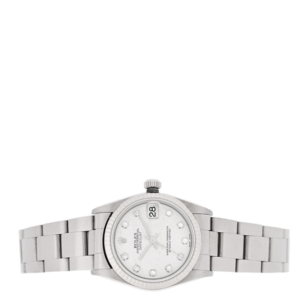 Stainless Steel 18K White Gold Diamond Meteorite 31mm Oyster Perpetual Datejust Watch 78274