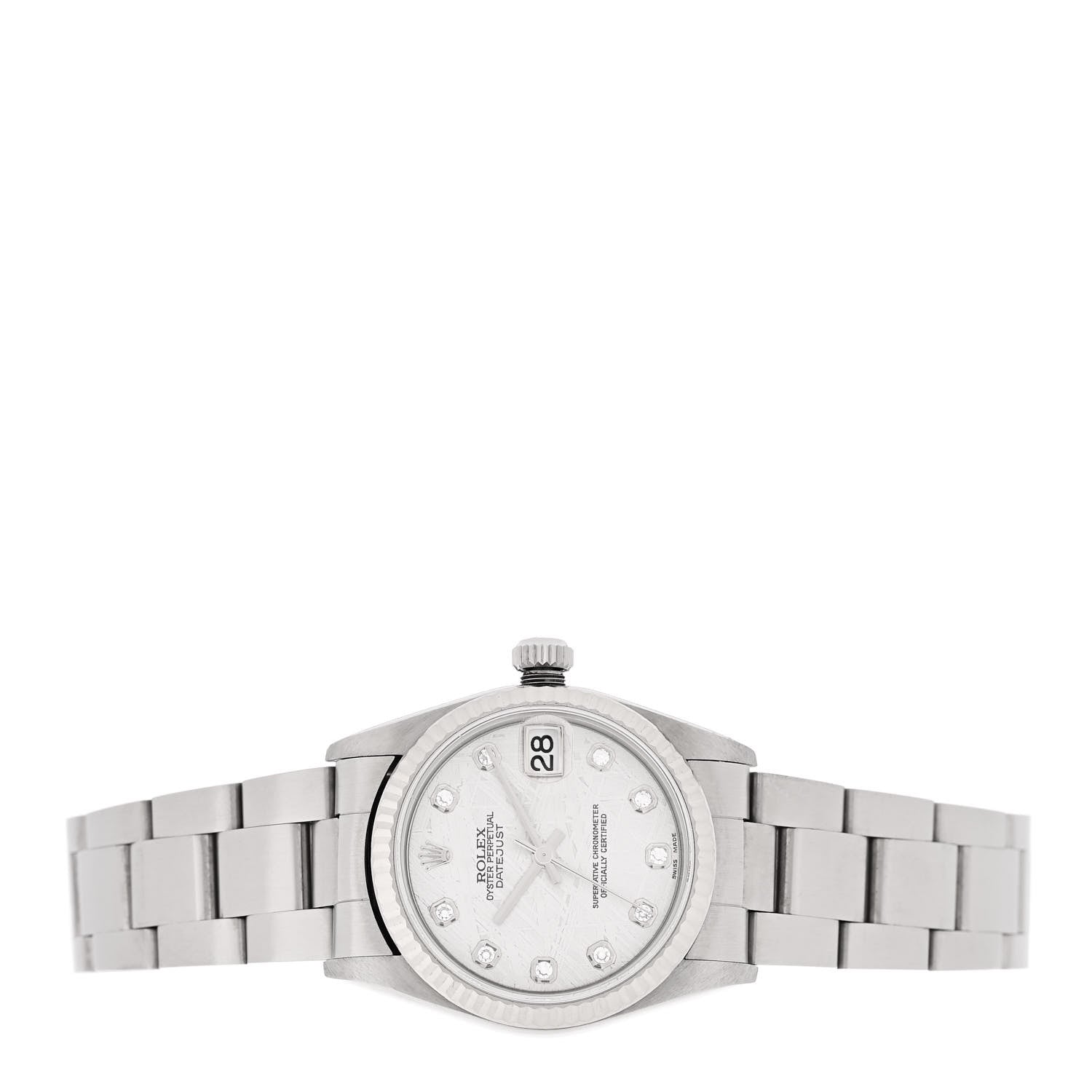 Stainless Steel 18K White Gold Diamond Meteorite 31mm Oyster Perpetual Datejust Watch 78274