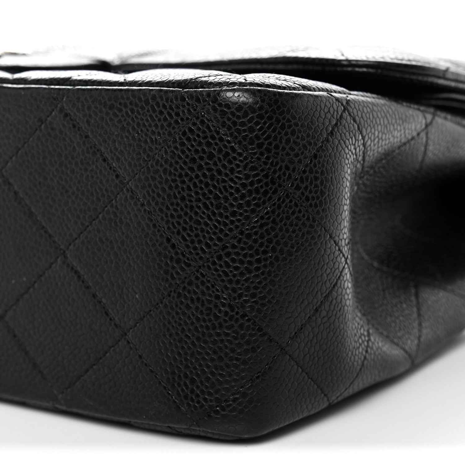 Caviar Quilted Jumbo Double Flap Black