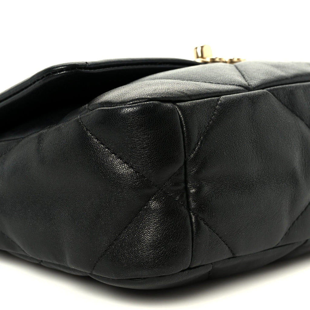 Lambskin Quilted Medium Chanel 19 Flap Black