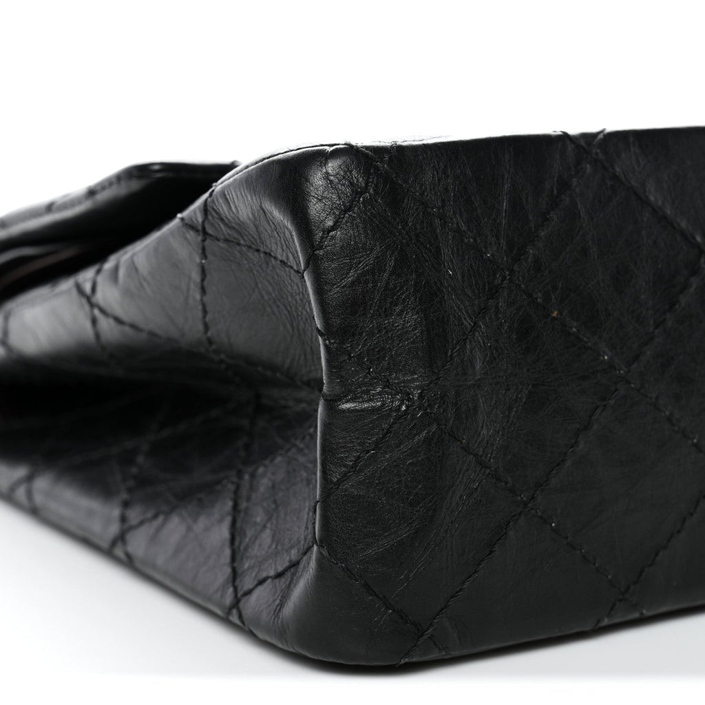 Aged Calfskin Quilted 2.55 Reissue 226 Flap Black