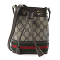 GG Supreme Monogram Web Mini Ophidia Bucket Bag Brown