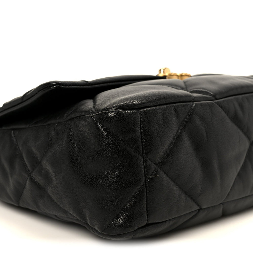 Goatskin Quilted Large Chanel 19 Flap Black
