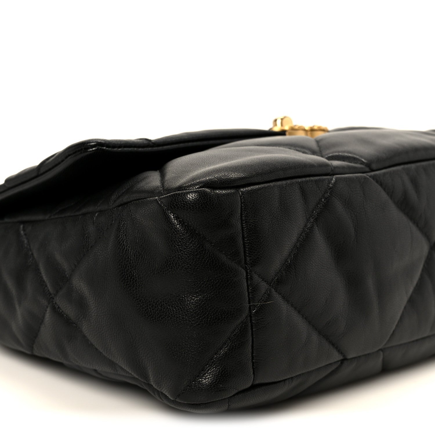 Goatskin Quilted Large Chanel 19 Flap Black