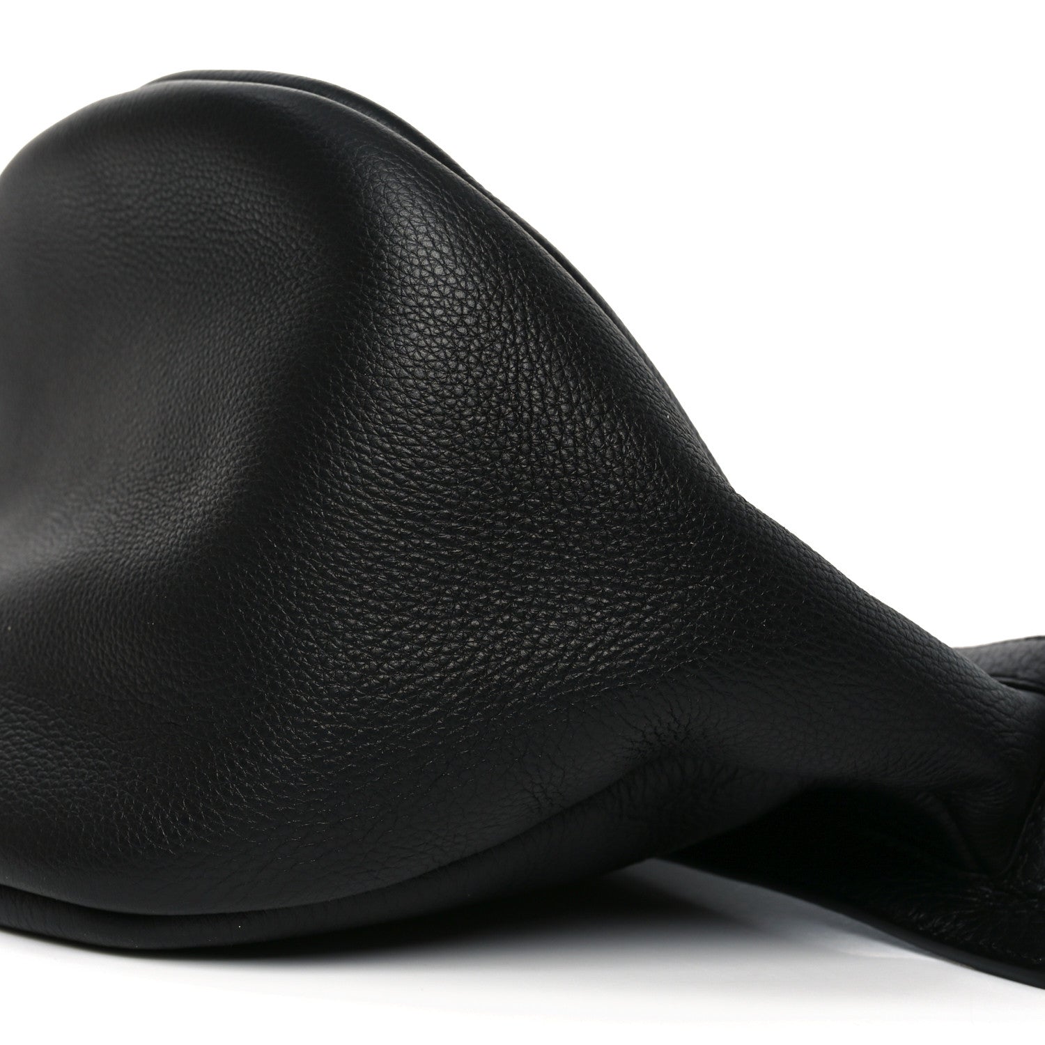 Grained Calfskin Large Slouchy Banana Bag Black