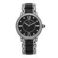 Stainless Steel Ceramic Diamond Bezel 38mm Classic Quartz Watch Black