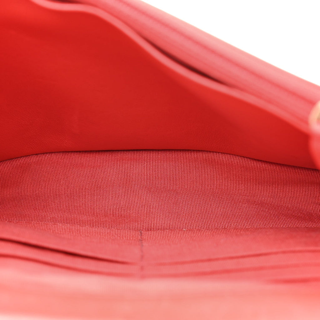 Lambskin Quilted Boy Wallet On Chain WOC Red