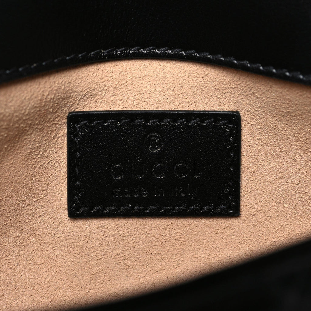Calfskin Matelasse Monochrome GG Marmont Chain Belt Bag Black