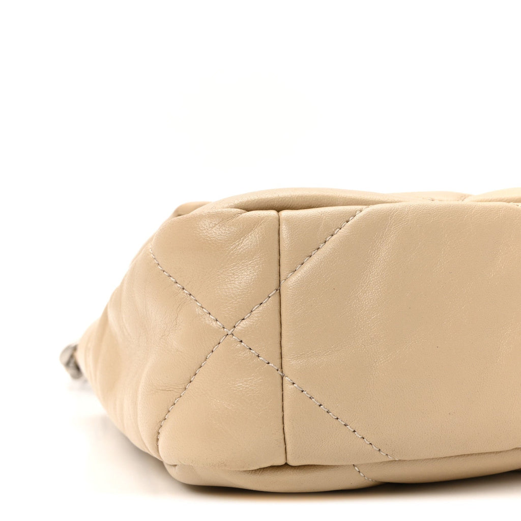 Lambskin Quilted Medium Chanel 19 Flap Beige