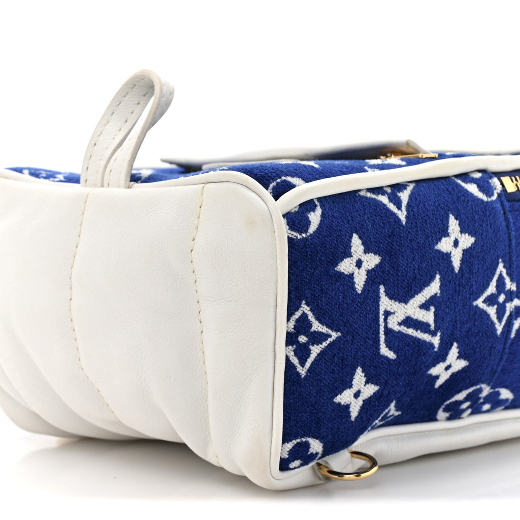 Jacquard Velvet Monogram Palm Springs Backpack Mini Blue