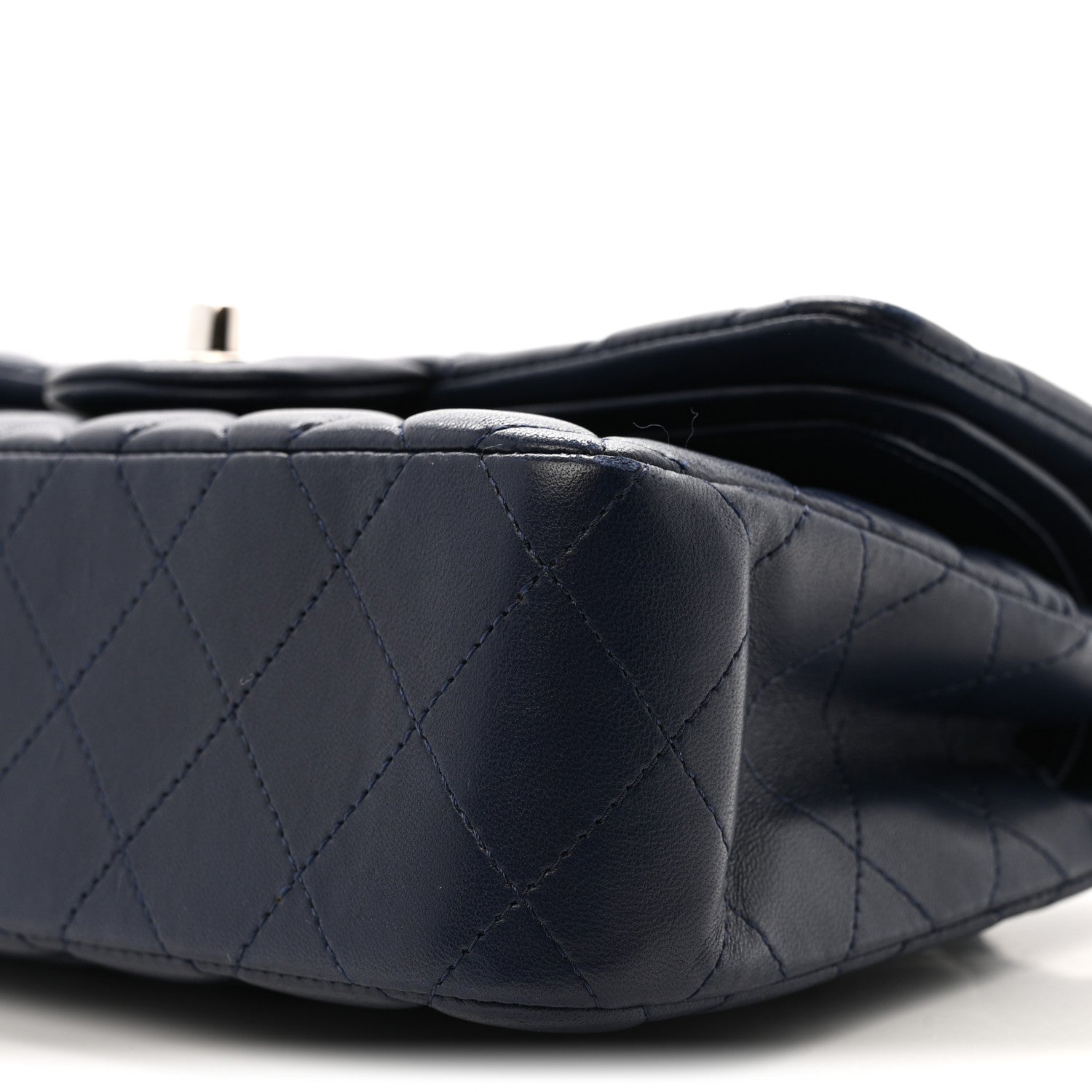 Lambskin Quilted Small Double Flap Blue