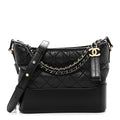 Aged Calfskin Quilted New Medium Gabrielle Hobo Black