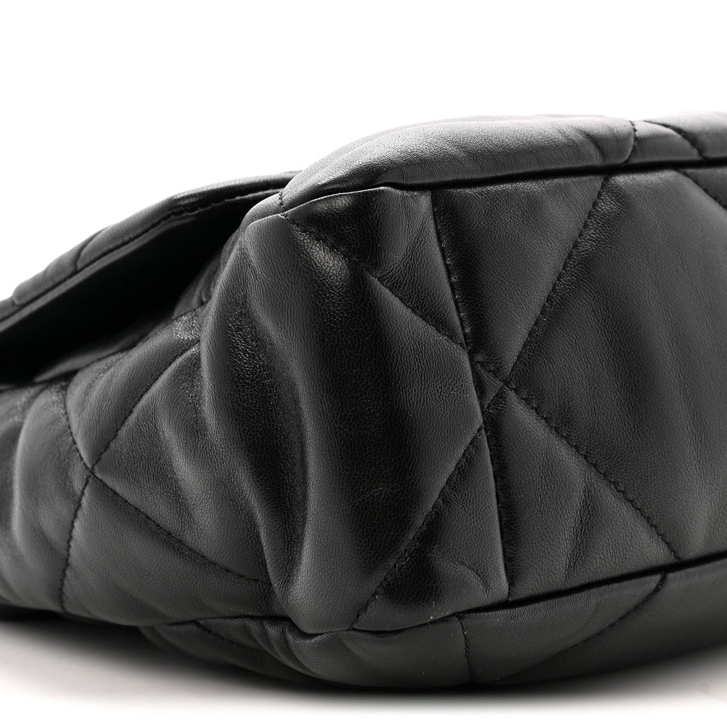 Lambskin Quilted Large Chanel 19 Flap Black