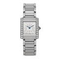 Stainless Steel Diamond Bezel 21mm Tank Francaise Quartz Watch Silver
