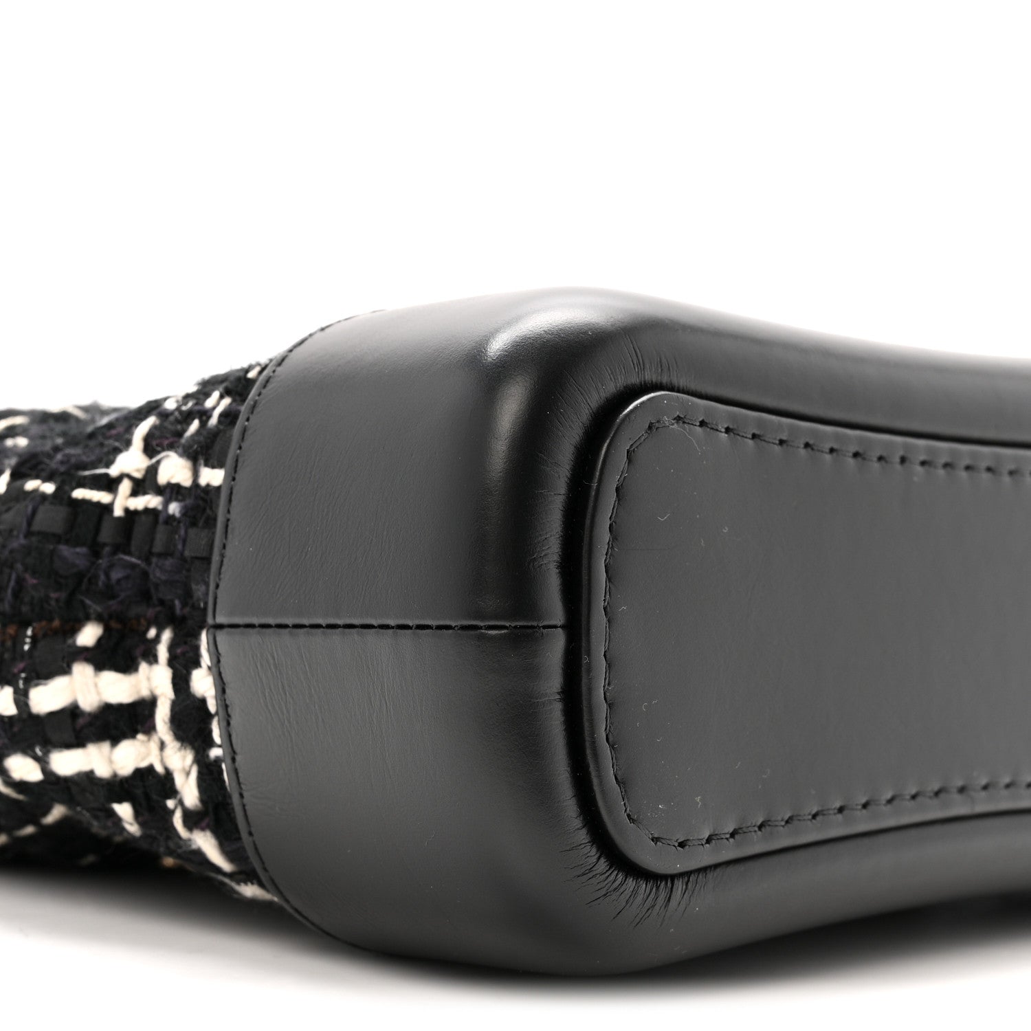 Tweed Calfskin Small Gabrielle Hobo Black White