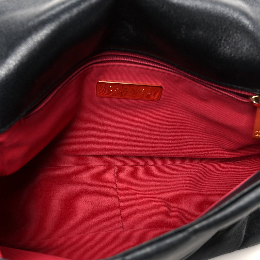 Lambskin Quilted Medium Chanel 19 Flap Black