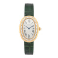 18K Yellow Gold Alligator Diamond Bezel 24mm Baignoire Quartz Watch