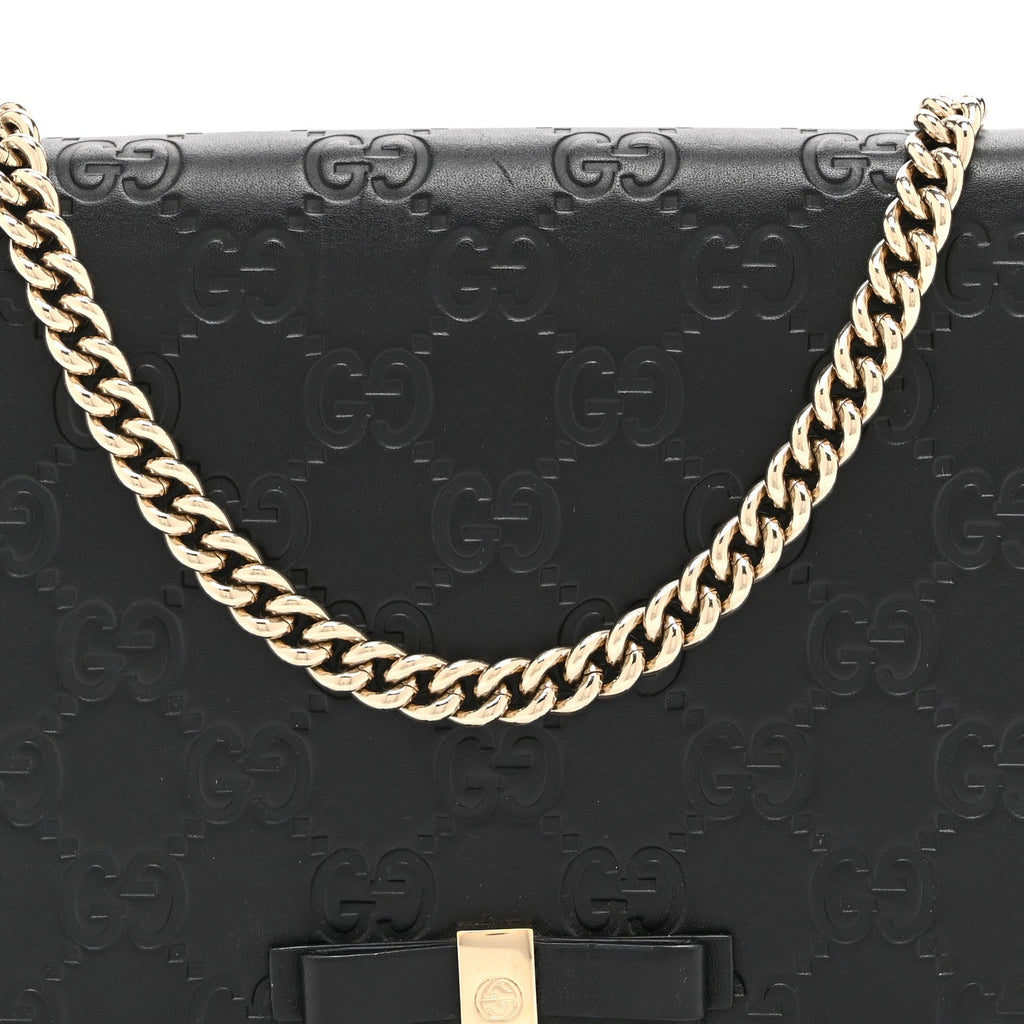 Guccissima Signature Bowy Chain Wallet Black