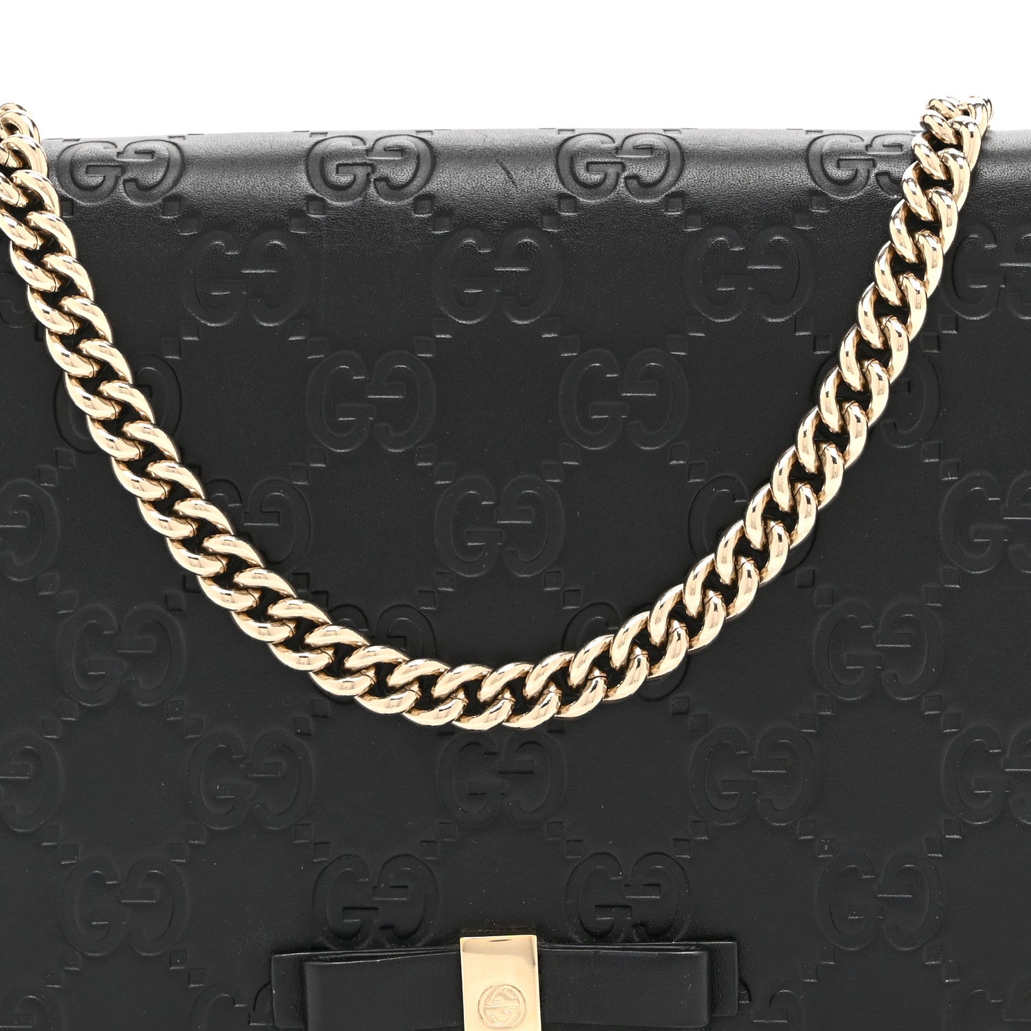 Guccissima Signature Bowy Chain Wallet Black