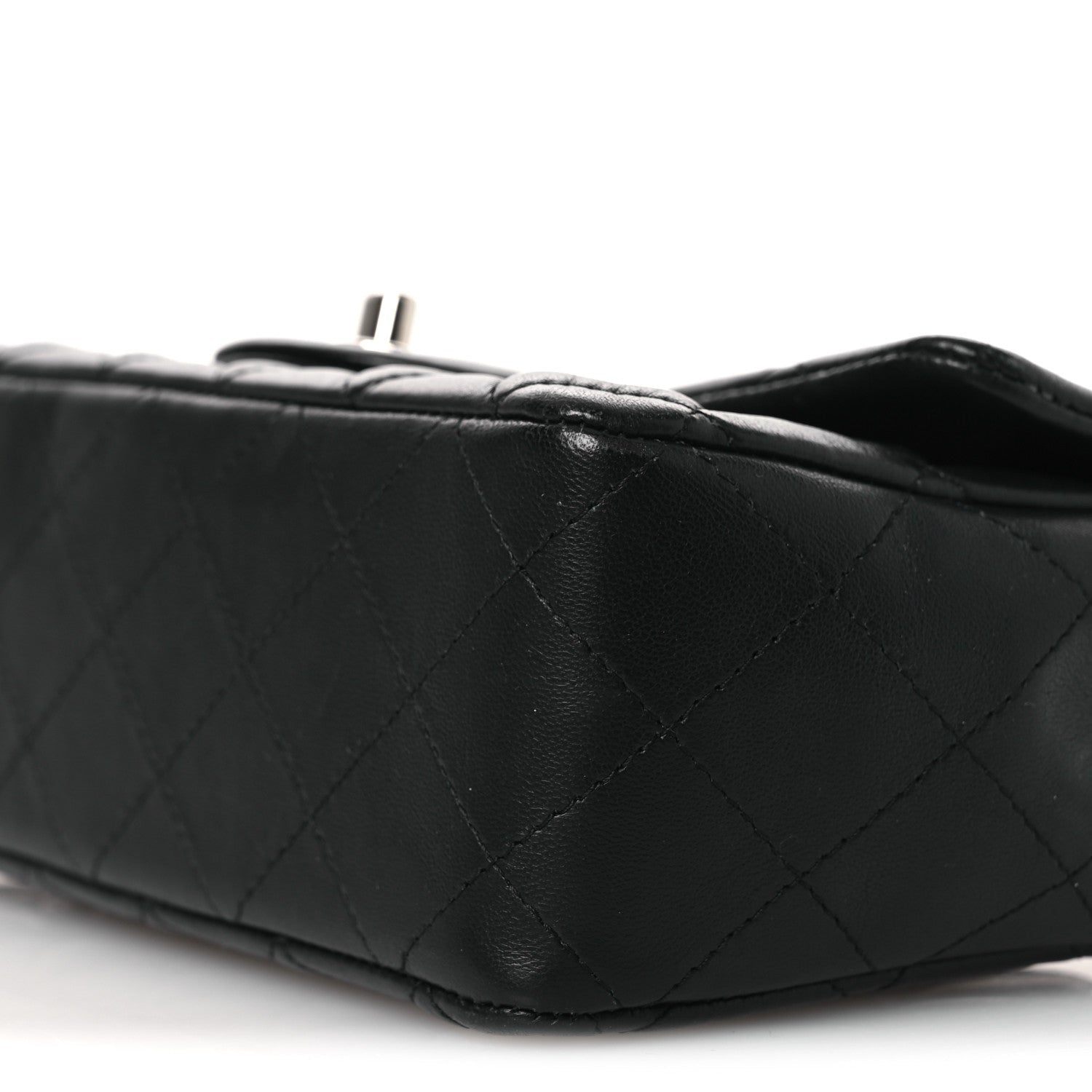 Lambskin Quilted Mini Rectangular Flap Black