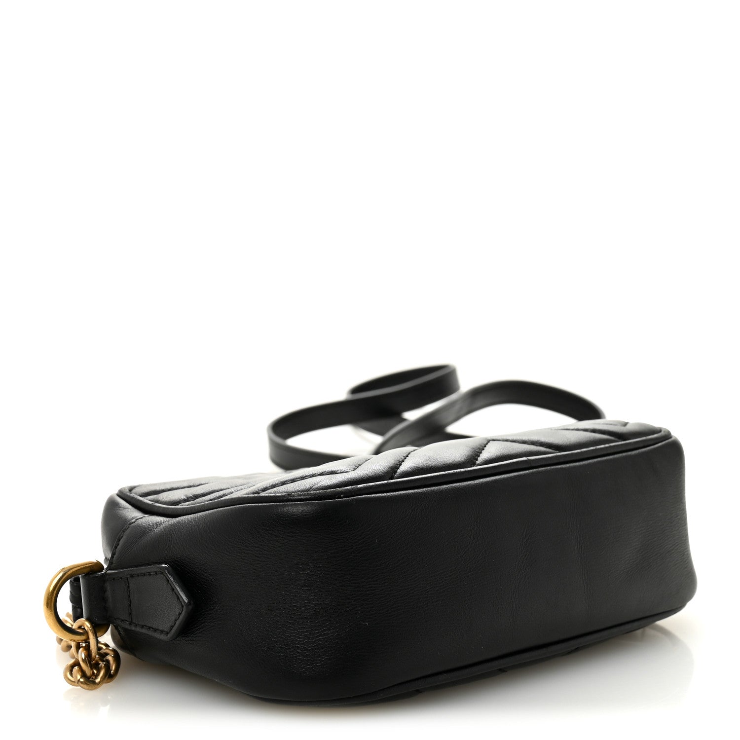 Calfskin Matelasse Mini GG Marmont Chain Shoulder Bag Black