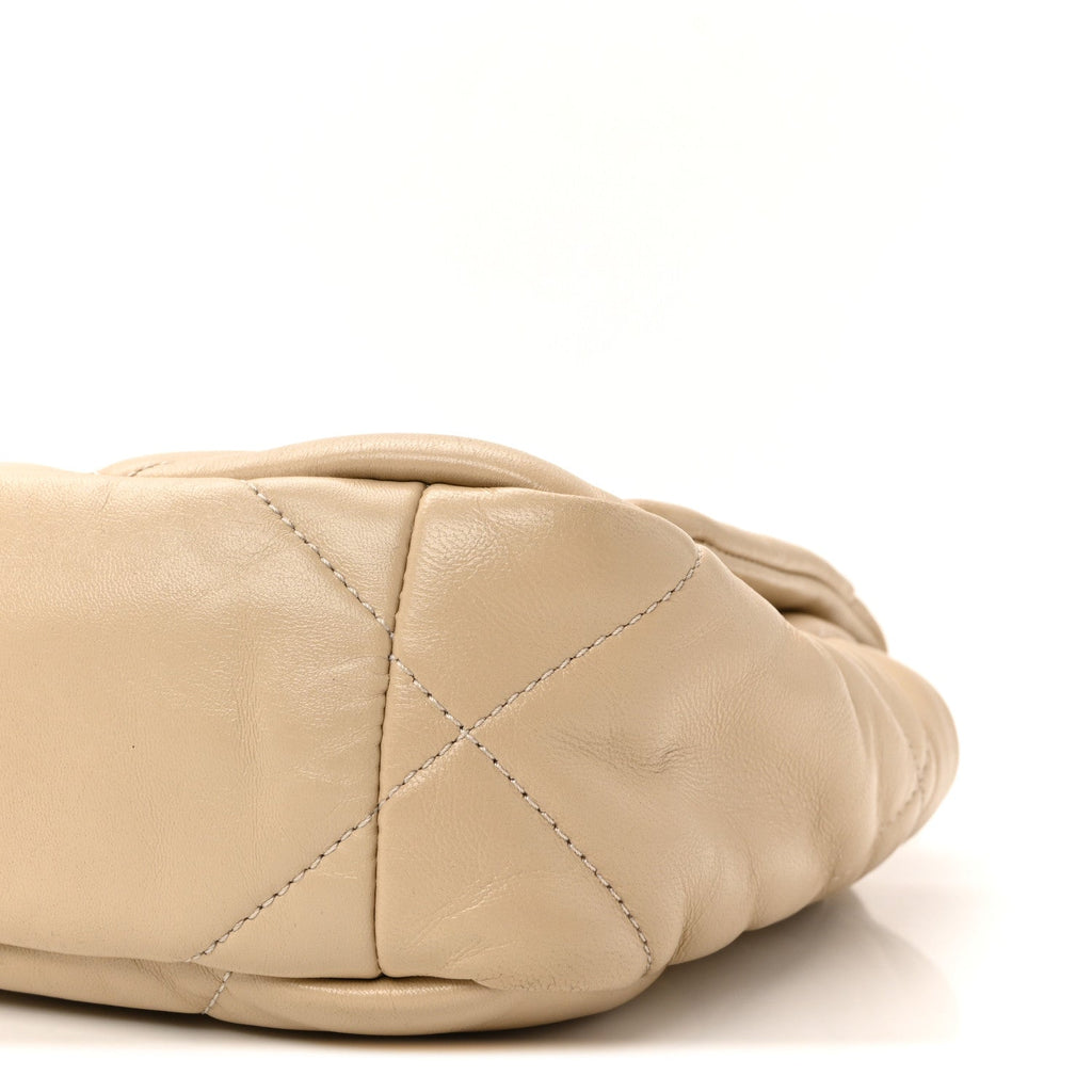 Lambskin Quilted Medium Chanel 19 Flap Beige