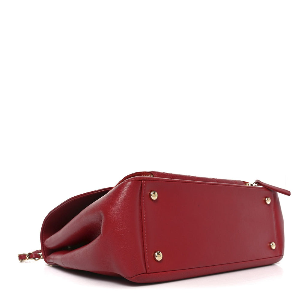 Caviar Quilted Large Business Affinity Flap Red