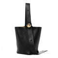 Smooth Calfskin Medium Pebble Bucket Bag Black