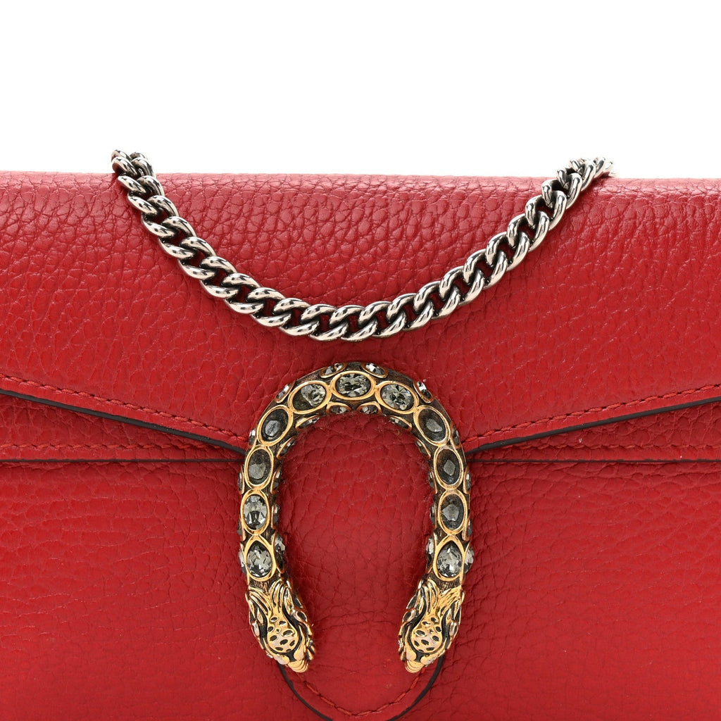 Calfskin Super Mini Dionysus Shoulder Bag Hibiscus Red
