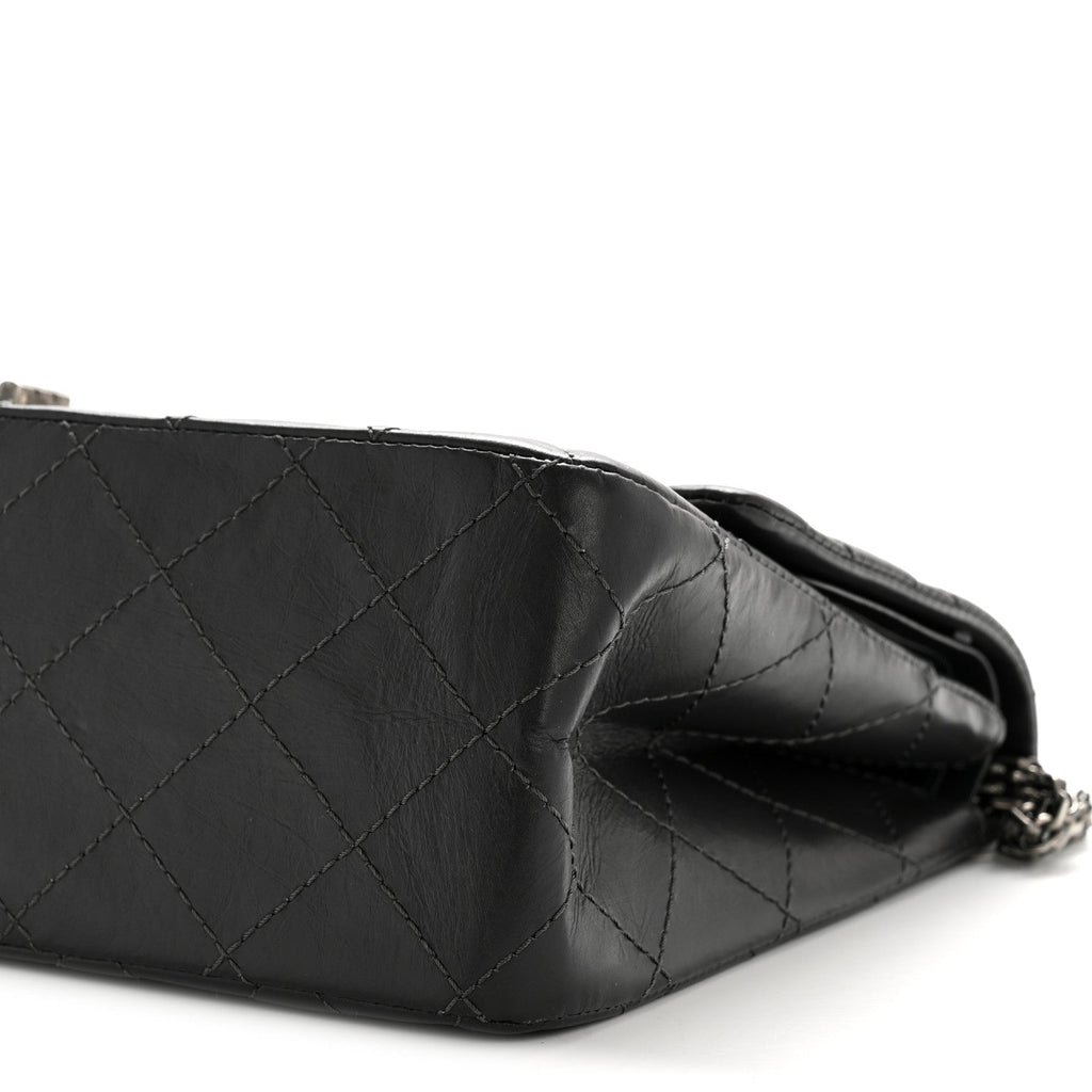Aged Calfskin Quilted 2.55 Reissue 227 Flap Dark Grey