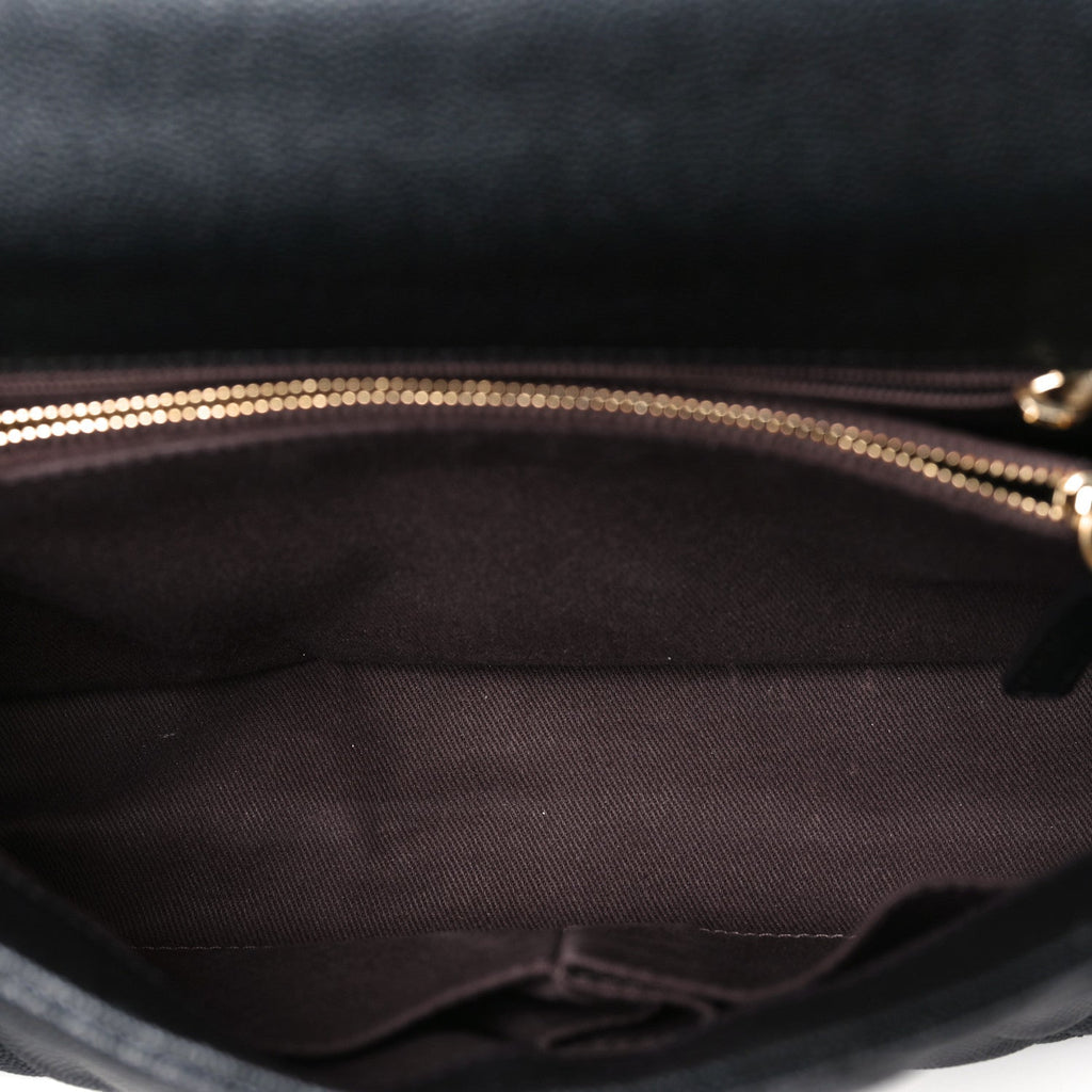 Caviar Quilted Small Coco Chain Handle Flap Black