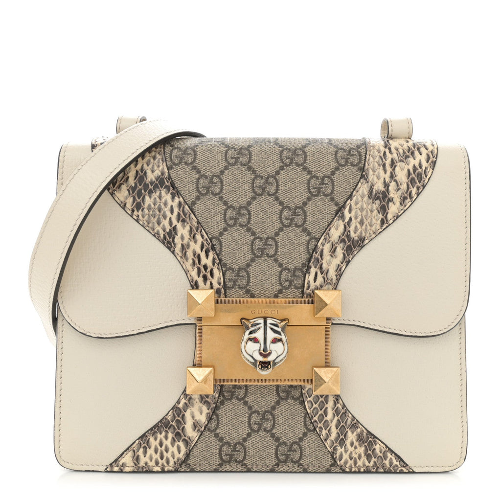 Nappa Elaphe GG Supreme Monogram Medium Osiride Shoulder Bag Mystic White Roccia Beige Ebony