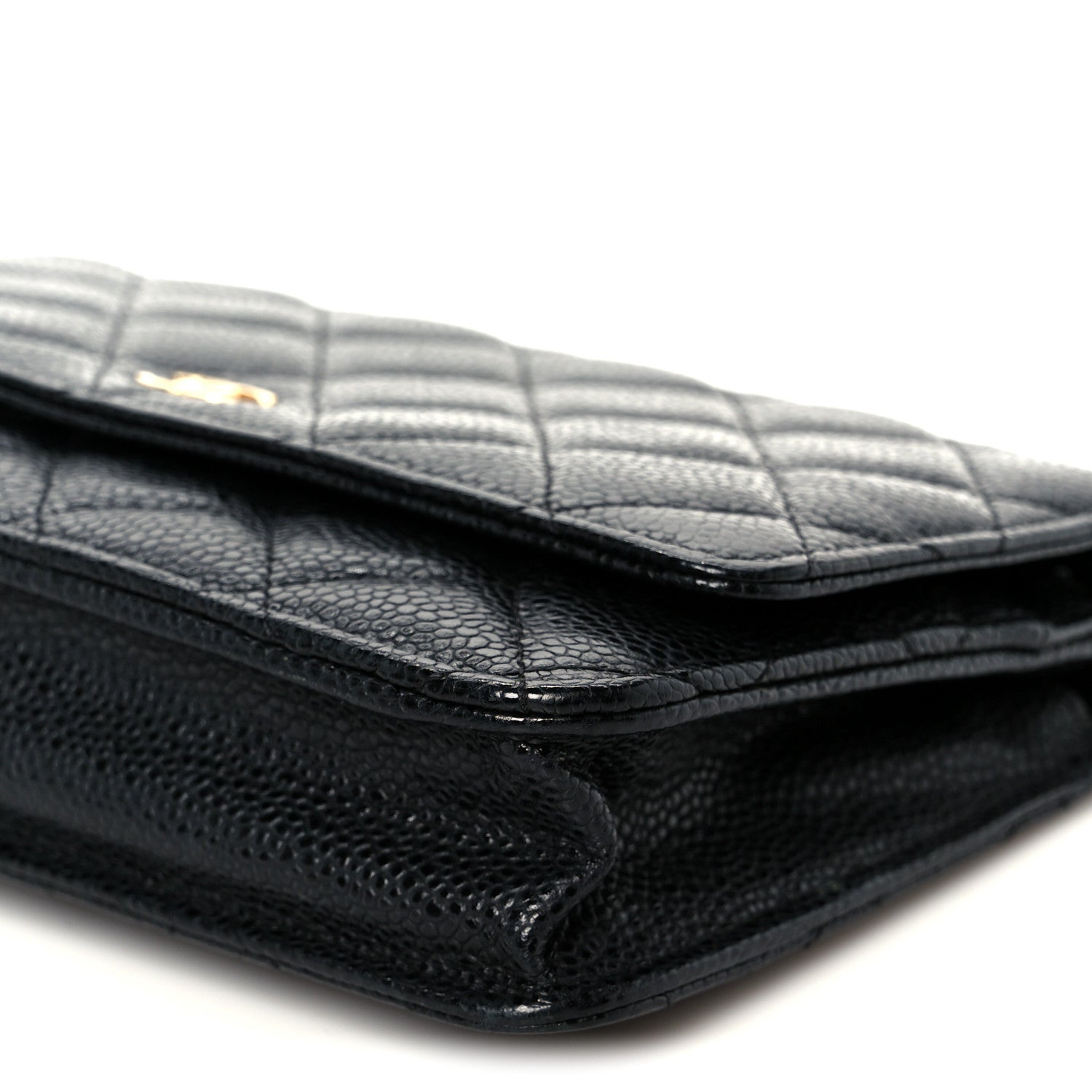 Caviar Quilted Wallet on Chain WOC Black