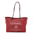 Canvas Small Deauville Tote Red