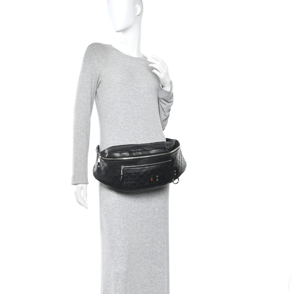 Guccissima Web Belt Bag Black