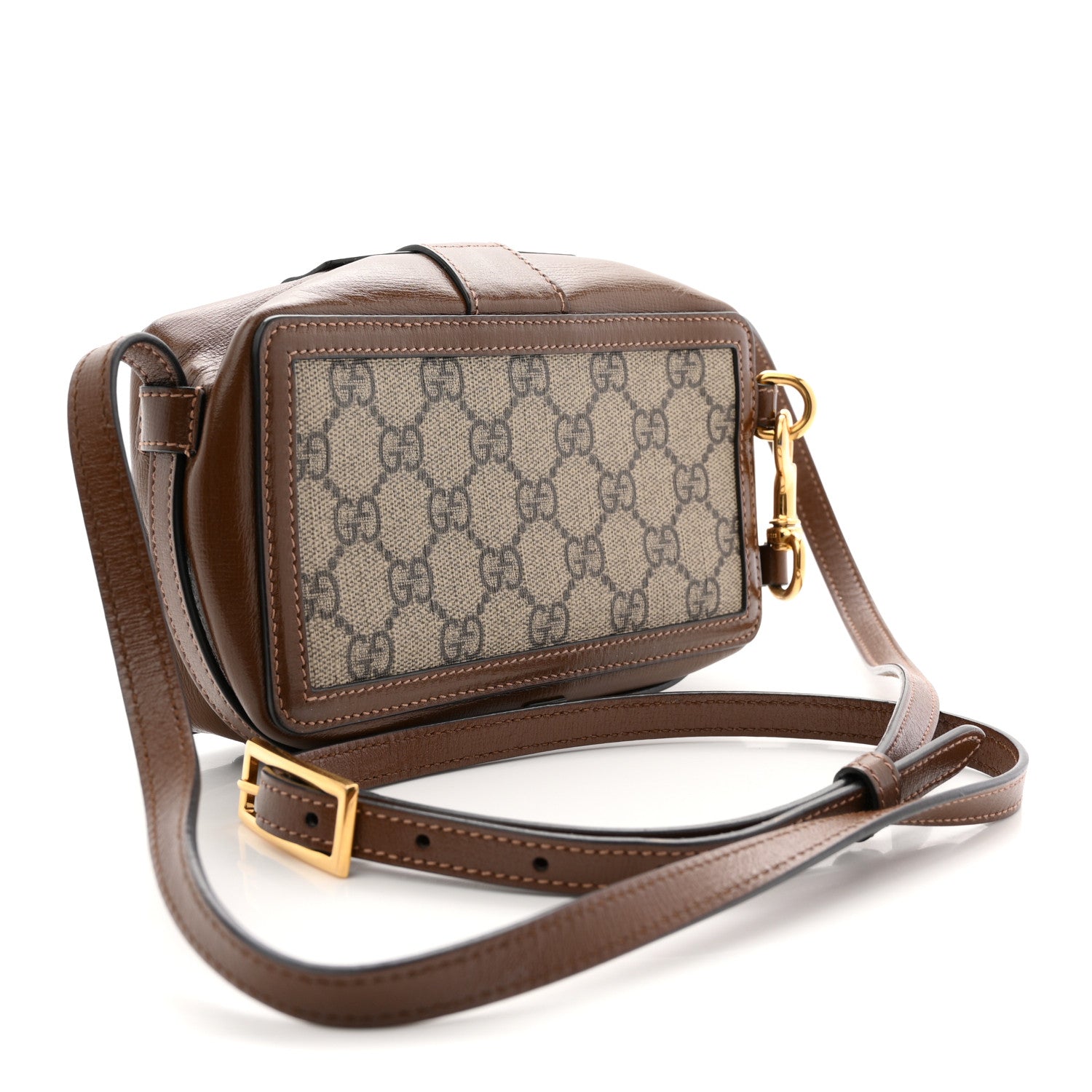 GG Supreme Monogram Mini Clasp Bag Beige Brown