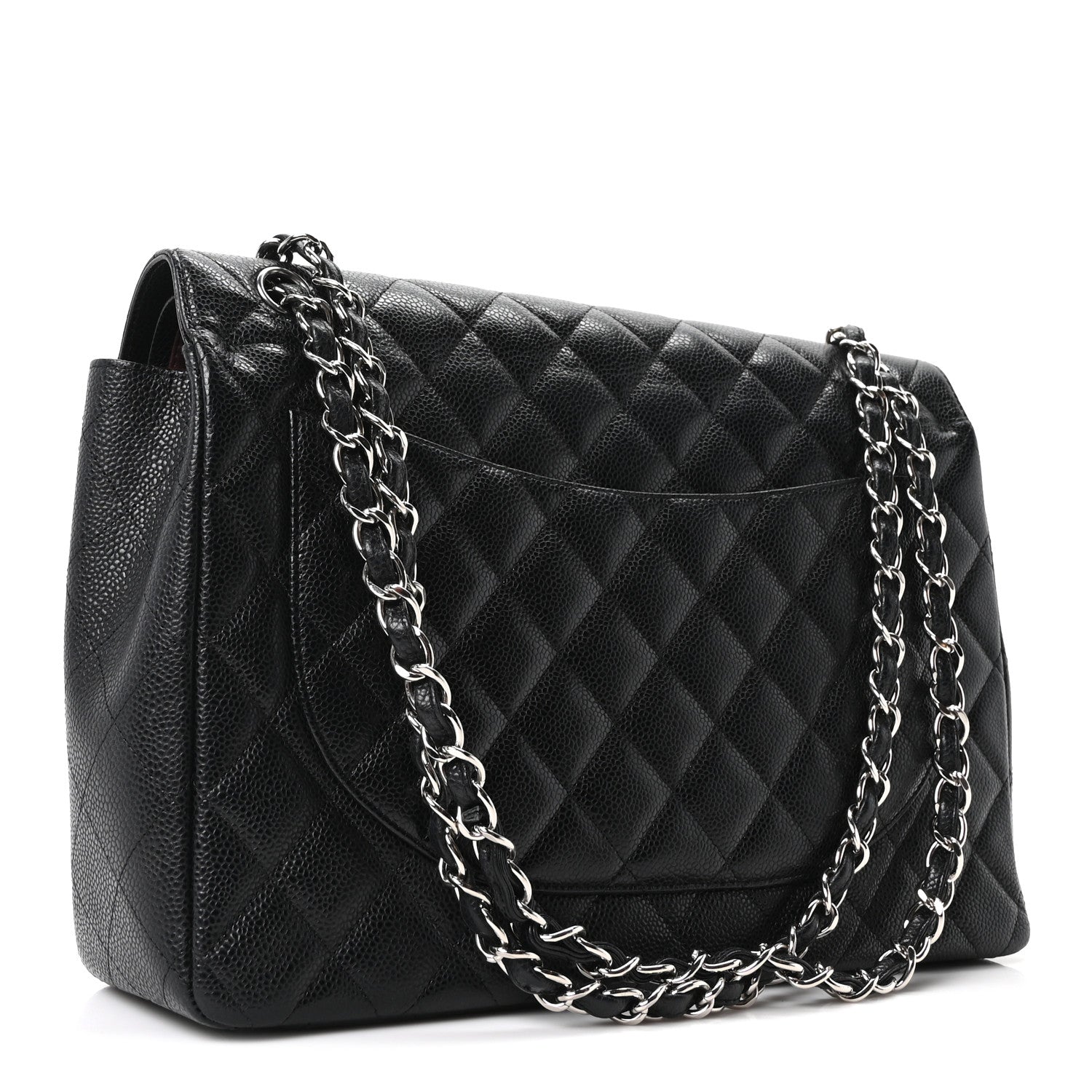 Caviar Quilted Maxi Double Flap Black