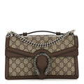 GG Supreme Monogram Textured Dollar Calfskin Top Handle Dionysus Shoulder Bag Beige Ebony New Acero